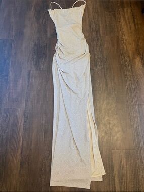 NWOT Windsor Champagne Glitter Formal Dress